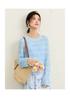 2025 Spring New Style Round Neck Micro Trumpet Sleeve Hollow Knitted Shirt for Women