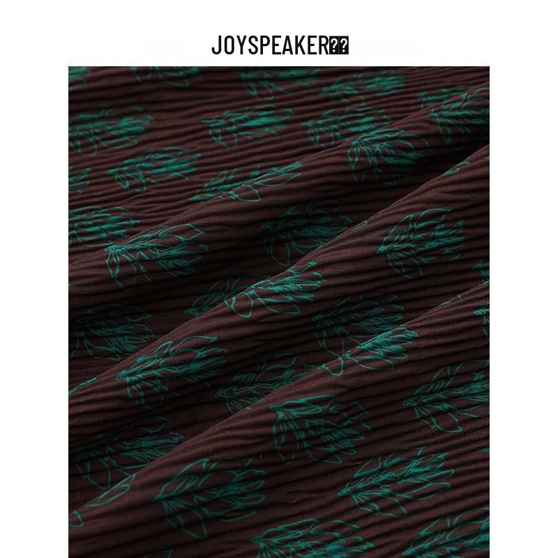 JOY SPEAKER Women's Retro Print Long-Sleeve Mid-Length Dress