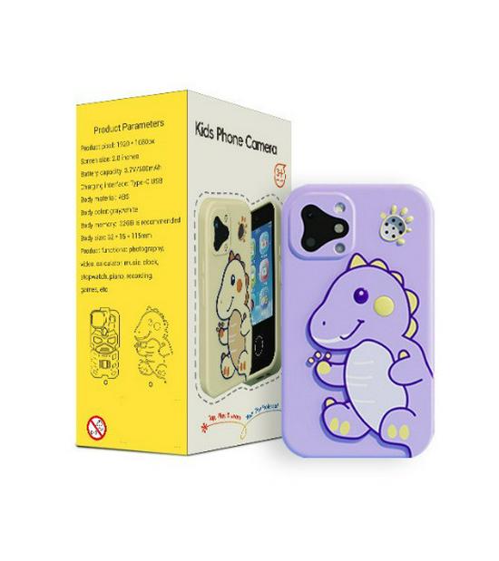 New D17 Dual Camera Kids' Cartoon Camera Phone - HD Video, Cute Mini Design, Perfect Gift for Photography.