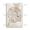 Placca Metallica Artigianale Clinica Dentista Cartello in Latta Anatomia Piatto Decorativo Medico Ospedale Chirurgia Dente Organo Ossa Nervo Cervello