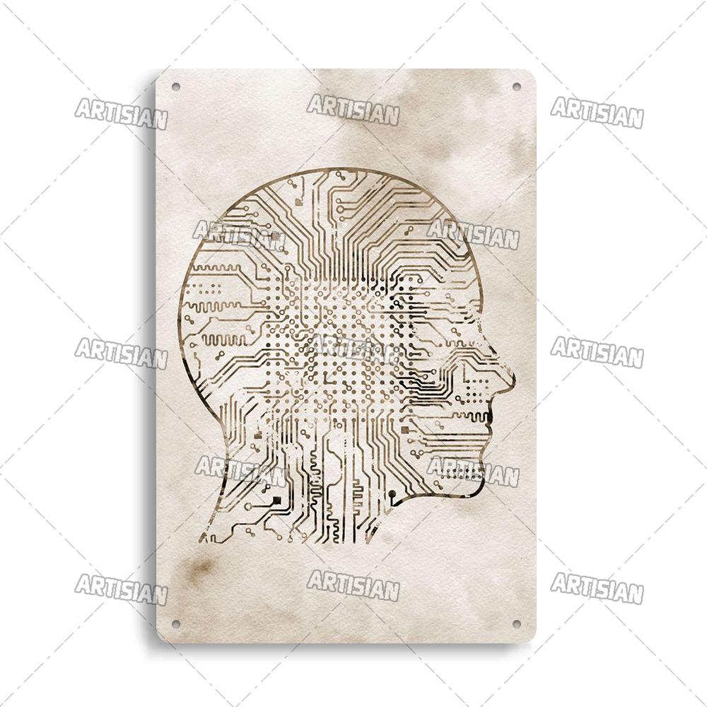 Placca Metallica Artigianale Clinica Dentista Cartello in Latta Anatomia Piatto Decorativo Medico Ospedale Chirurgia Dente Organo Ossa Nervo Cervello