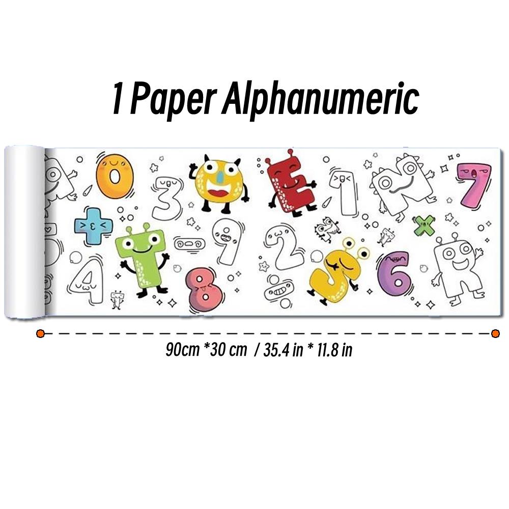 Rollo de papel para colorear de 90 cm con diseño de animales para niños, ideal para rellenar con colores, grafiti, recortes de papel, pintura, material educativo escolar.