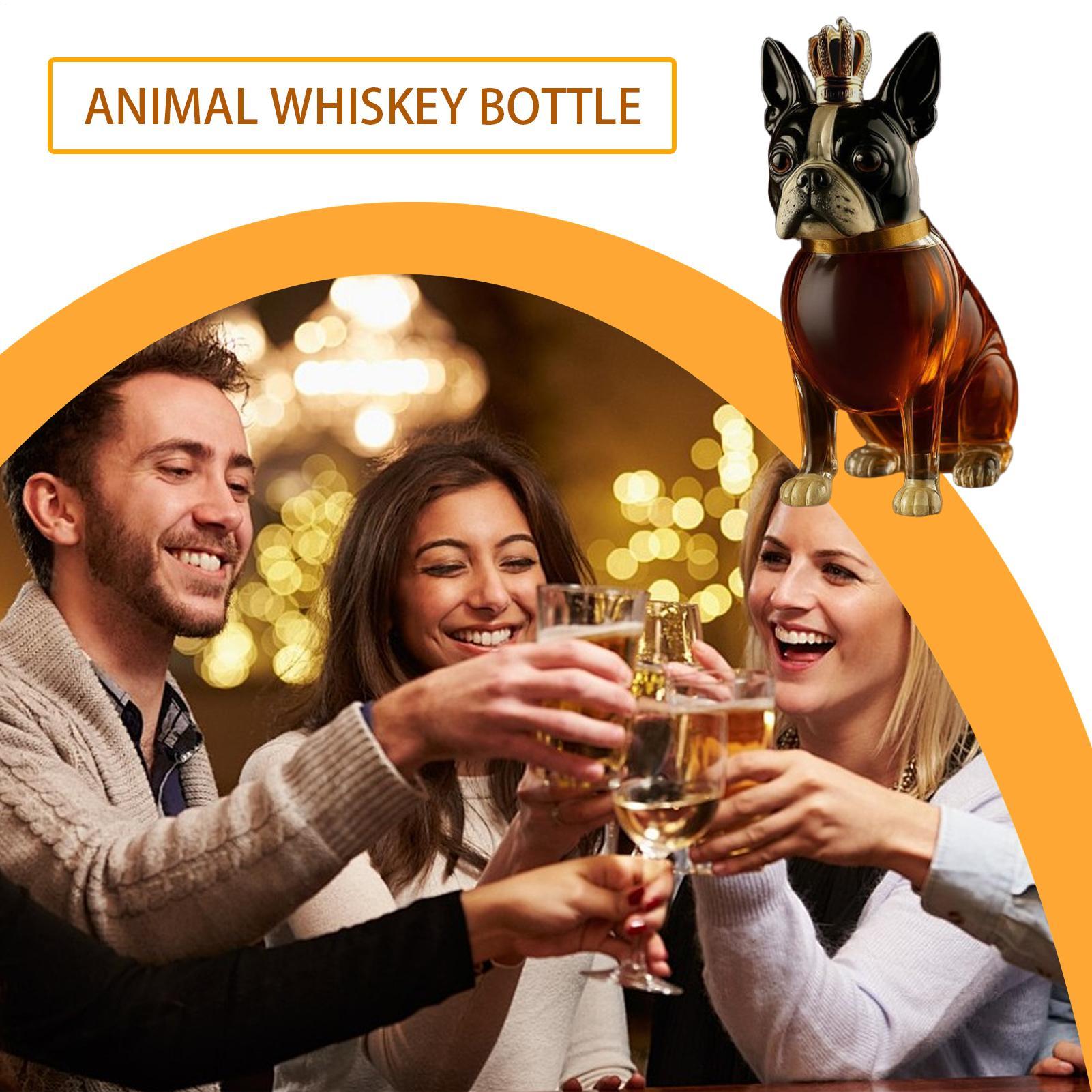 

Бутылка виски Собака Декантер для водки Бутылка виски Стеклянная емкость Посуда Домашний декор Для ликера Водки Бурбона Алкоголя Коктейля CN