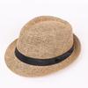 Men's Summer Visor Hat, Old Man's Hat, Plaid and Tricolor Grass Top Hat