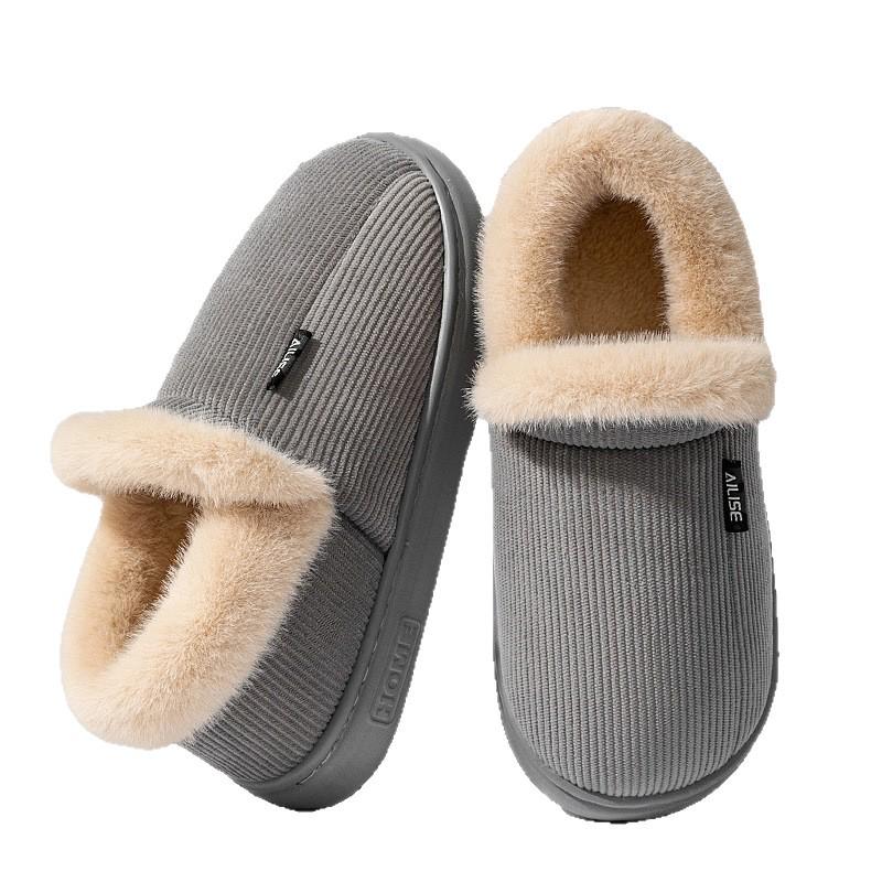 Men's Non-Slip Cotton Slippers - 2025 Autumn/Winter Indoor Warm Wrap-Heel for Seniors
