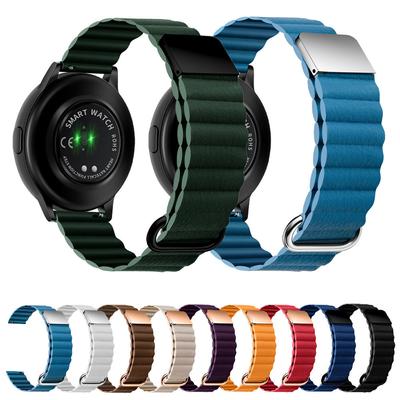 Watchband 22mm/20mm Strap for Samsung Galaxy Watch 6/5/4/3/Classic/46mm/42mm Leather Magnetic Buckle Bracelet Active 2 Huawei GT3 2 Pro