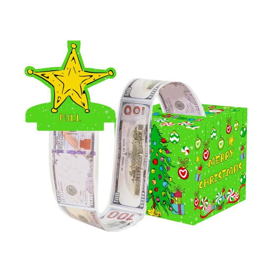 Christmas Money Box Pull-out Cash Gift Box DIY Holiday Money Gift Box with Transparent Bags Christmas Money Holder Pull Box for Kids Adults