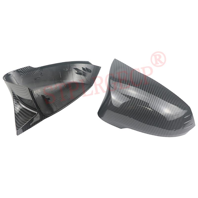 For BMW X1 Ix1 U11 X2 Ix2 U10 LHD Case M Style Look Rearview Mirror Cover Cap Carbon Fiber Look Black Replacement