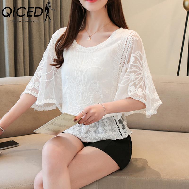 QICED Damska Moda Casual Jednolity Kolor Nadruk Dekolt V Bluzki i Koszule