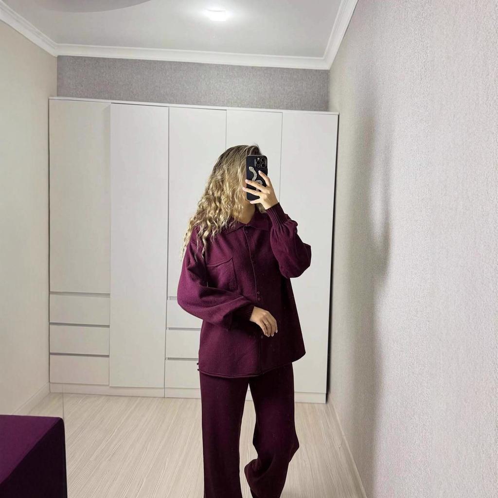 2025 Cross-border European Lapel Collar Long-sleeved Button-up Shirt Beautiful Women's Amazon Casual Pants Simple Korean Suit