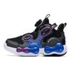 Anta Kids Irregular 1 Non-Slip Shock Absorbing Wear-Resistant Low-Top Basketball Shoes Kids basketball shoes Black Blue 312239953-3