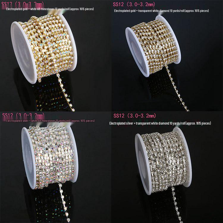 Wysokiej Jakości Łańcuch Pazurkowy Cyrkonia AB Aurora DIY Dekoracja Odzieży