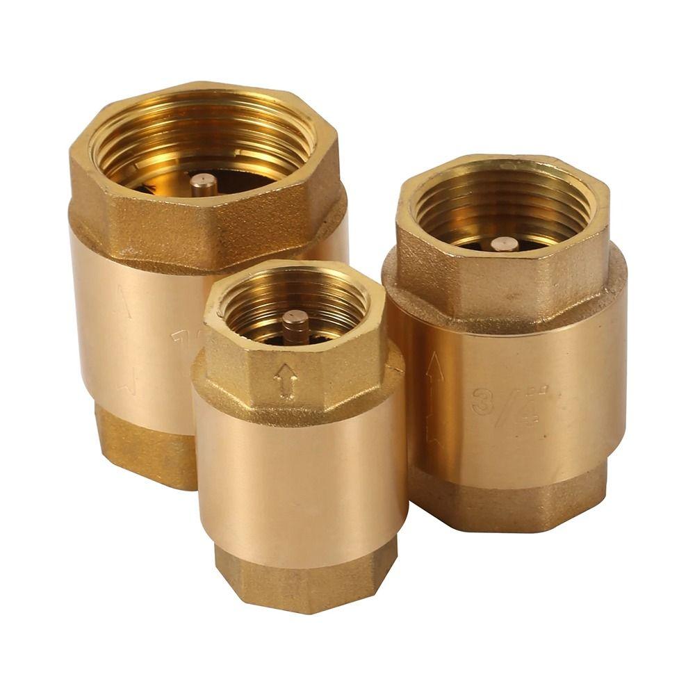 1Pcs In-Line Spring NPT Brass Check Valve Female Thread Anti Backflow Valve Durable One-Way Valve