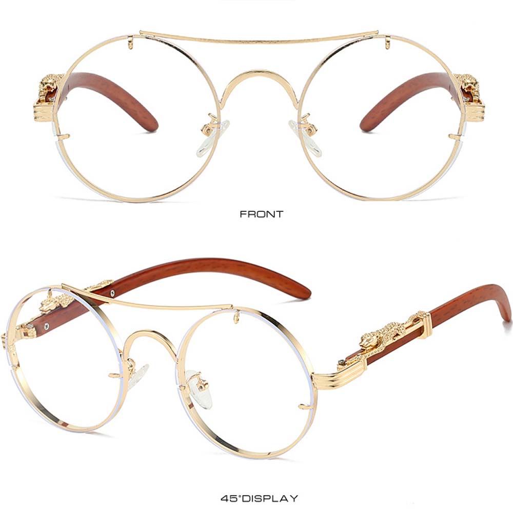 Steampunk Style Metal Sunglasses for Men with Cheetah Legs Women Luxury Brand UV400 Eye Protection Sunglasses Vintage Shades
