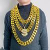 Set of 2 Durable Plastic Gold Chain Necklace Lightweight Neck Chain Comfortable