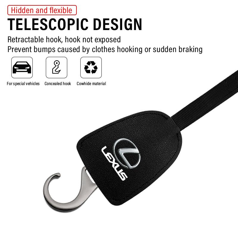 2pcs Leather Car Seat Back Hooks Portable Hanging Bag Rack For Lexus ES300 RX330 RX300 GS300 IS250 IS200 CT200h NX RX