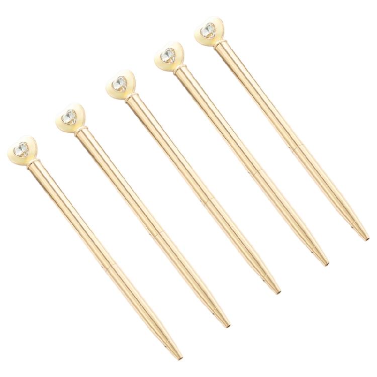 6Pcs Heart Crystal Diamond Ballpoint Pen, Twist Action Smooth to Write Office Signing Pen for Office School