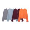 European & American 2025ZA Women's Ruffle Round Neck Knitted Cardigan - New Fashion Layered Design