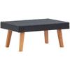VidaXL Garden Coffee Table Wicker Resin Black