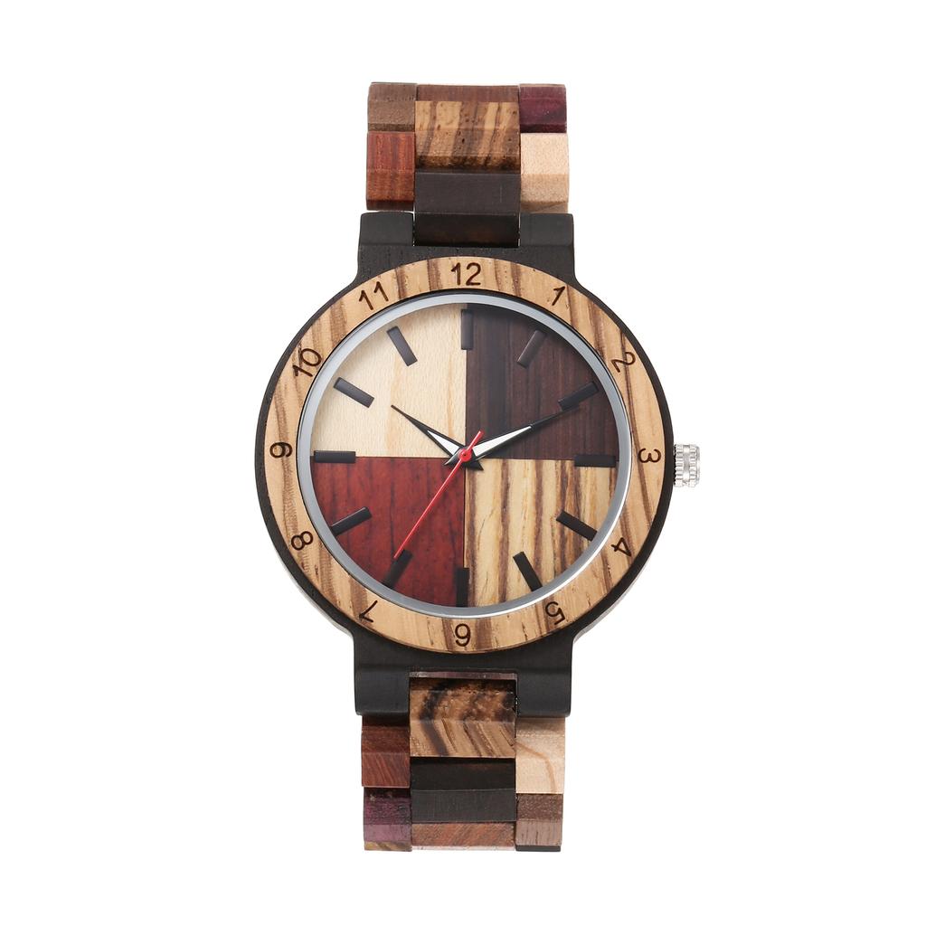 Personalized fashion creative men's watch multi color dial colorful strap luminous wooden quartz watches relojes para hombres