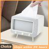 New TV Tissue Box Organizer with Mobile Phone Holder Desktop Paper Holder Dispenser Creative Tissue Canister Storage Napkin Case