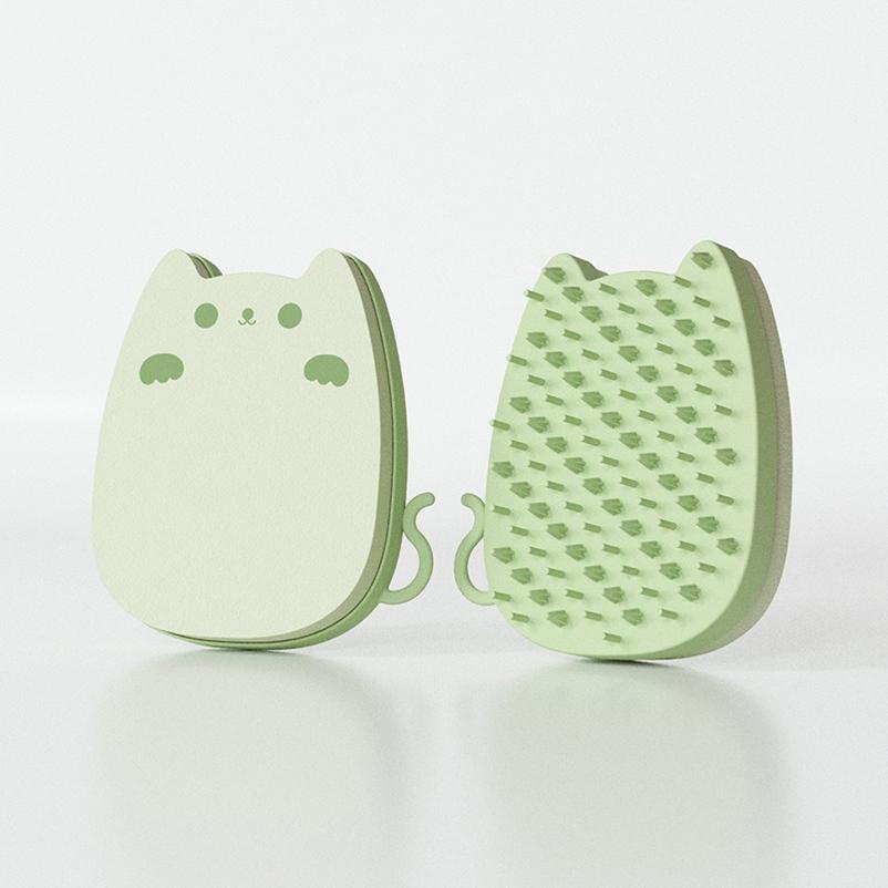 

Cat comb to go to the floating hair little monster cake combing pet cat combs the furry artifact silicone bath combs pets зелёный
