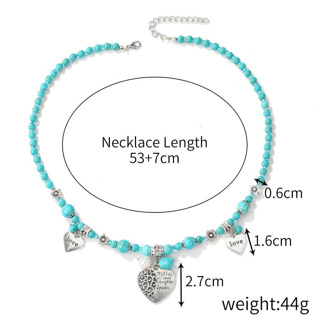 Retro Turquoise Bohemian Ethnic Necklace for Women