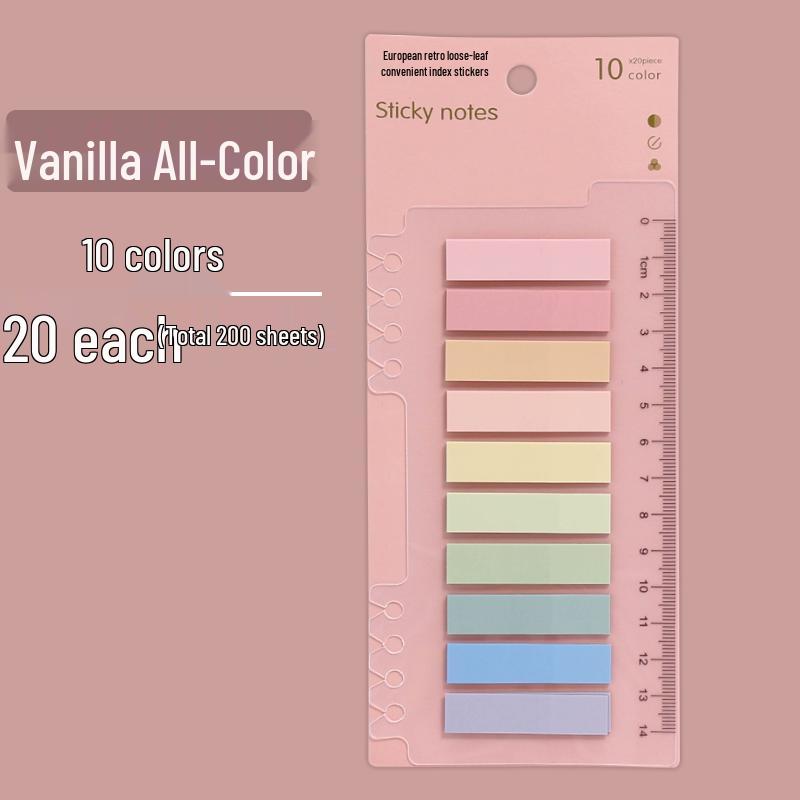 Retro Morandi Sticky Notes: Tearable Index Stickers & Colored Bookmarks for Students