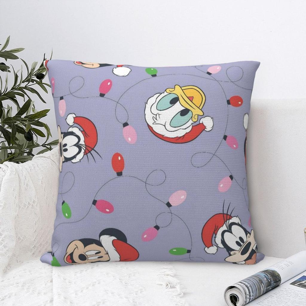 Mickey Merry Christmas Pillowcase Printing Polyester Cushion Cover Decor Minnie Throw Pillow Case Cover Home Wholesale 45X45cm