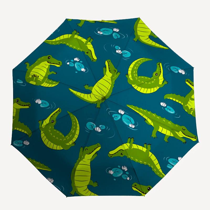 

1pc Alligator Automatic Folding Umbrella, Sturdy And Durable Automatic Folding Umbrella with 8 Ribs, Convenient for Outdoor Use033