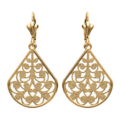 [M1102] - Gold Plated 'Carmen' Sleepers - 22x25 Mm
