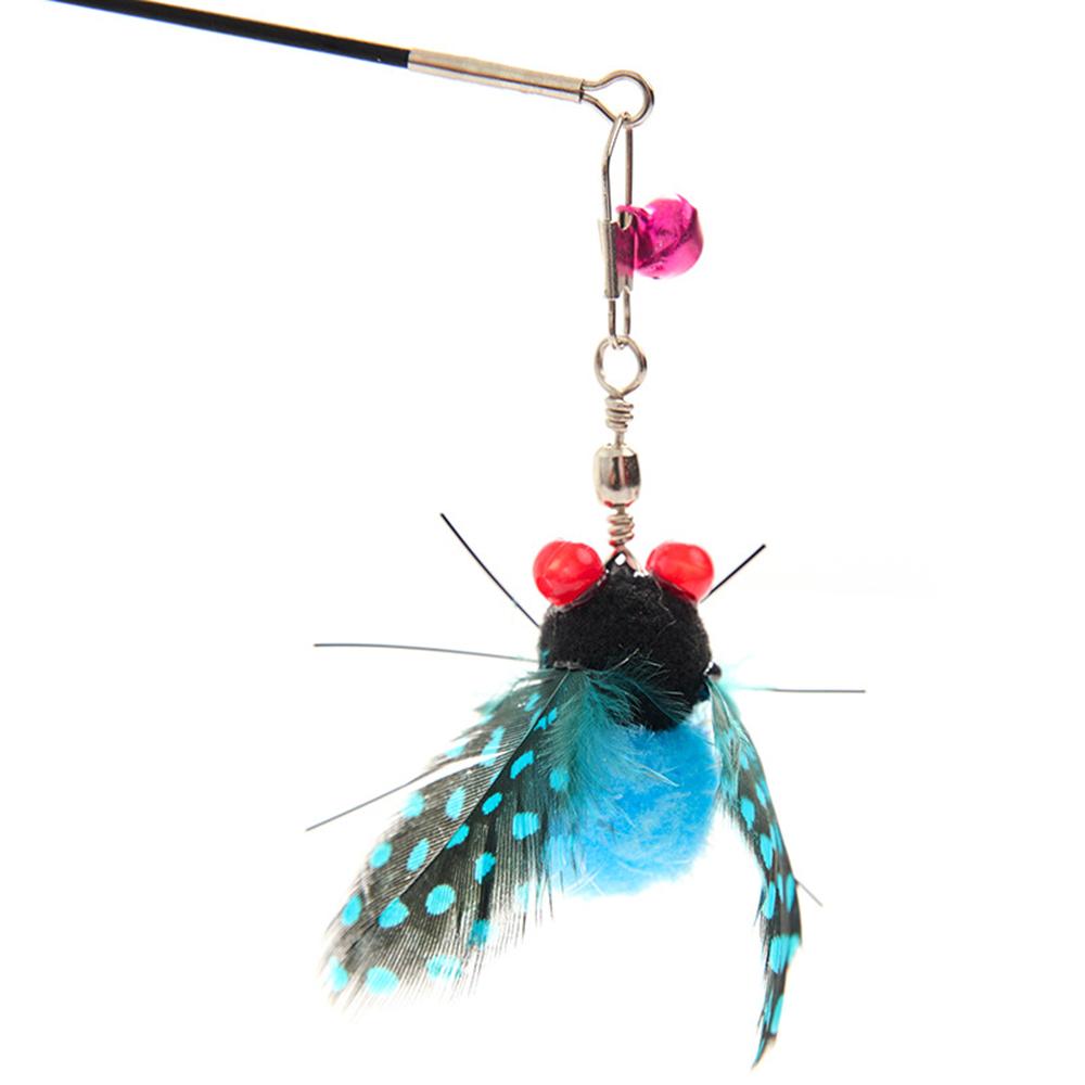 10pcs Mix Simulated Insect Cat Teaser Stick For Changing Heads Cat Toy Interactive Feather Pet Toy
