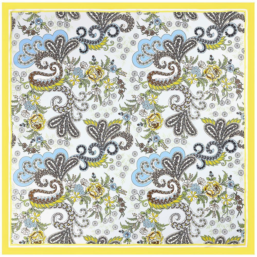 Silk Scarf Women Large Shawls Cashew Flower Print Stoles Square Bandana Luxury Kerchief Hijab Female Foulards 130CM