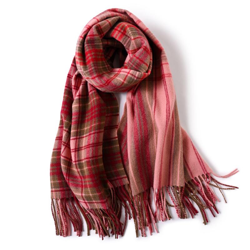 Milk camel pure wool scarf women's autumn and winter versatile thickened cashmere scarf new shawl dual-purpose