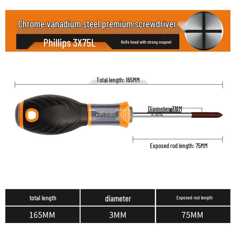 Industrial Grade Magnetic Screwdriver Set: Phillips, Slotted, Small Torx, Super Hard