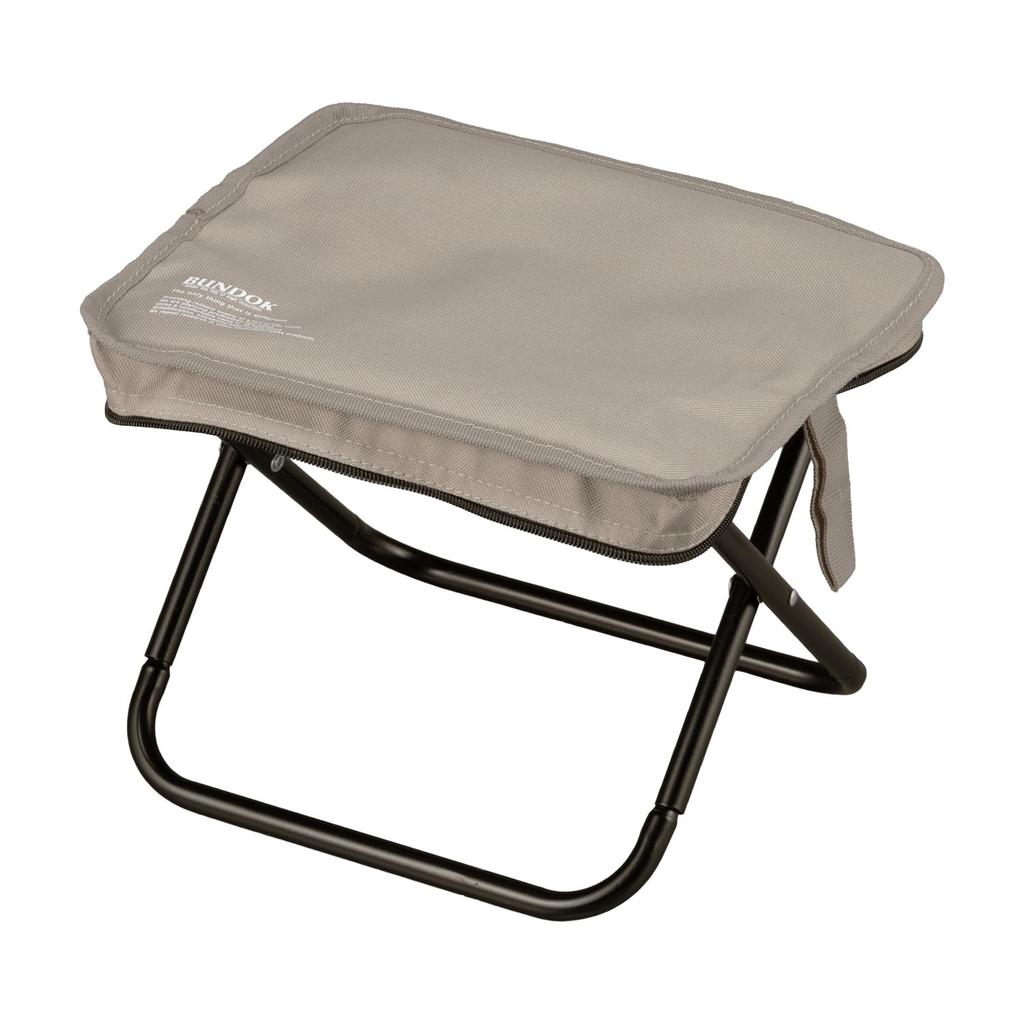 BUNDOK FD Stool, Warm Gray, BD-154WG, Foldable and Compact, Ideal for Leisure, Outdoor Activities, Fishing, and Watching Sports