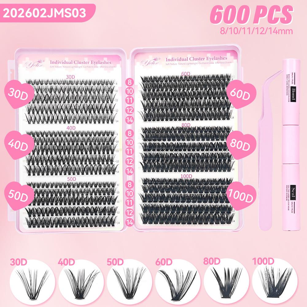 False Eyelash Book Glue Large Capacity Mixed Single Cluster Segmented 30D40D50D Hair