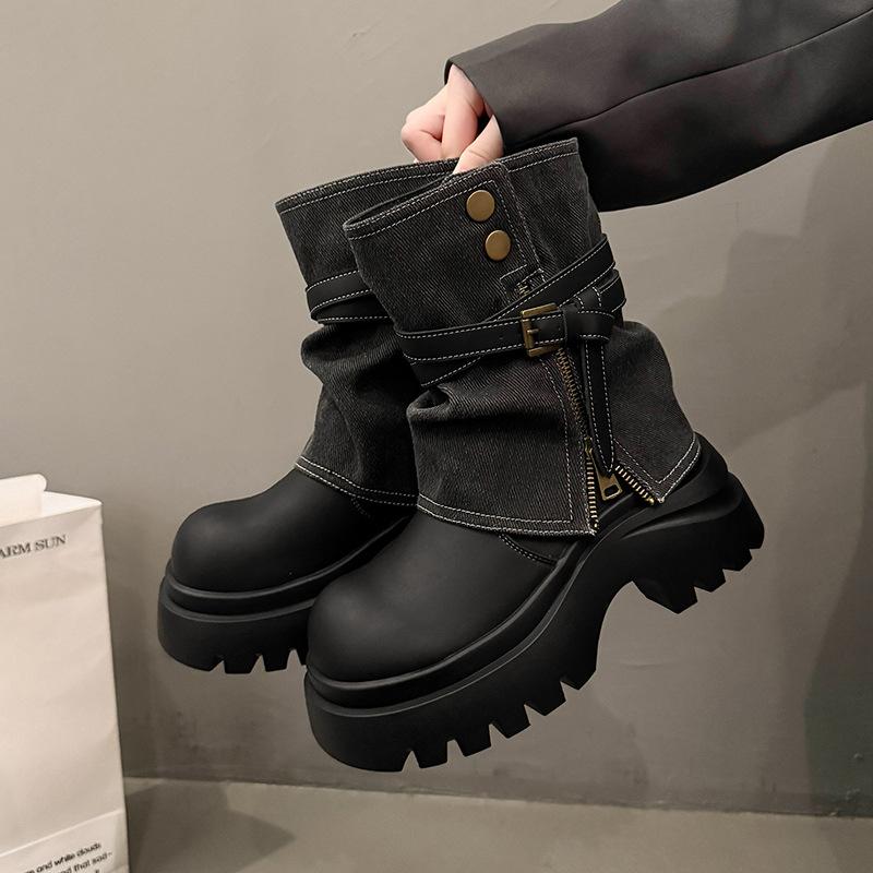 Thick-soled Martin boots women's 2025 new Korean version of Internet celebrity street sweet and cool babes fashion boots fashion temperament warehous