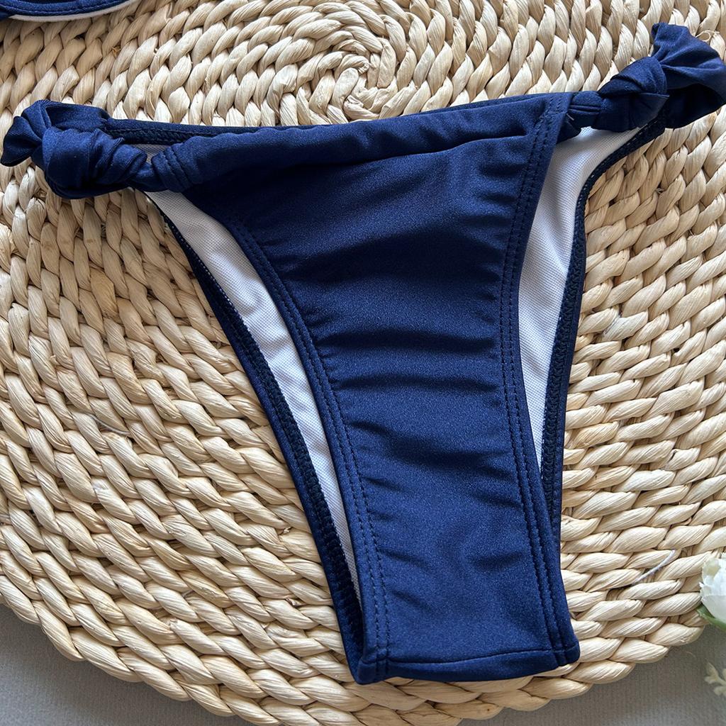 OFTBUY 2025 New Summer Sexy Solid Style Swimsuit Women 2 Pieces Bikini Set Wire Non-removable Bra Wickedwrap Beach Swimwear Female