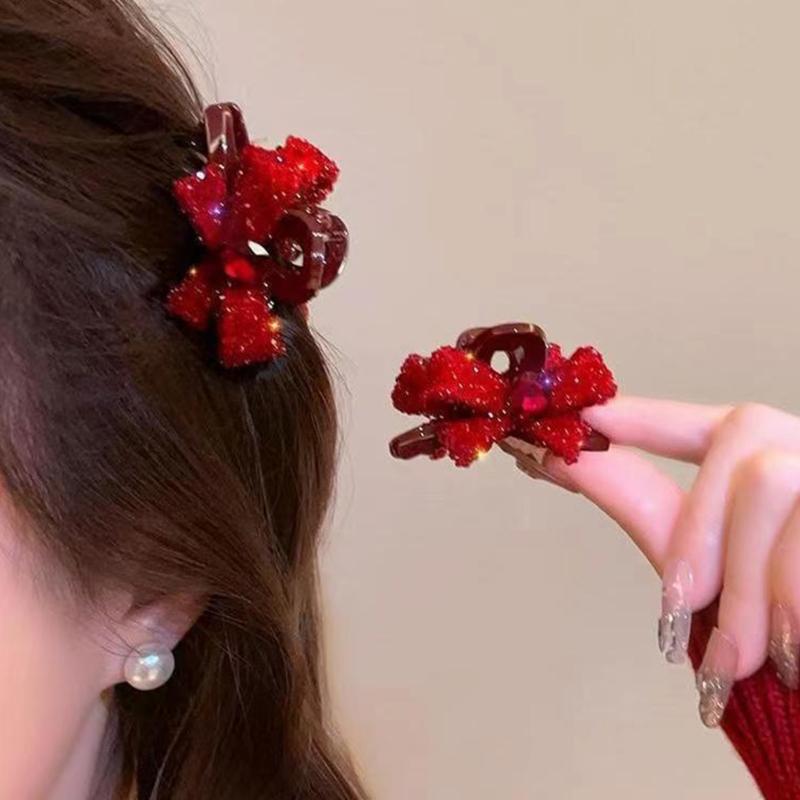 2PCS Rhinestones Bowknot Hair Clip for Women Girl Special Event and Casual Wear Enhancing Outfit Hair Styling Hair Claw
