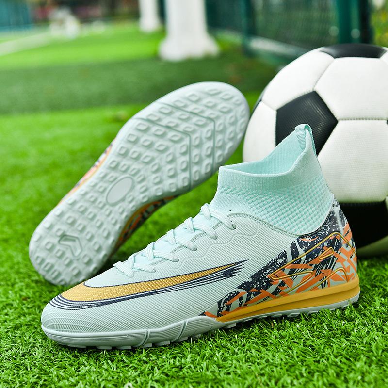New High-Top Ag Long Nails Tf Broken Nails Football Shoes Outdoor Grass Non-Slip And Wear-Resistant Competition Training Shoes Men