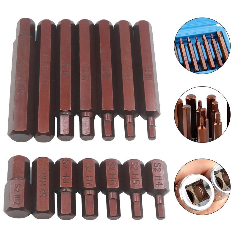 15PCS 1/2‘ Drive Hex Bit Sockets H4/5/6/7/8/10/12 Metric Screwdriver Bit Sockets Hand Tool Socket Joint Hexagonal