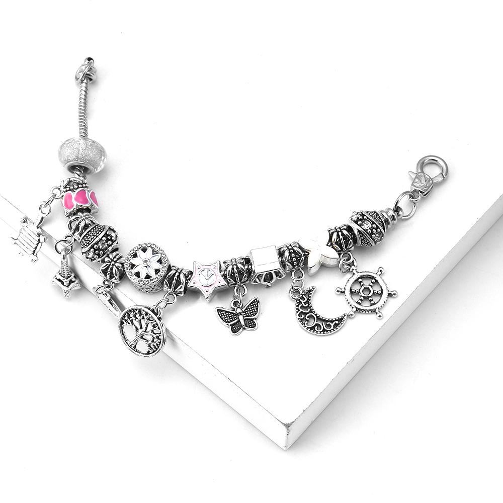 Louleur 10pcs Antique Silver Color Pendants Charm Big Hole Pendant For Jewelry Making DIY Gifts Bracelet Necklace Accessories