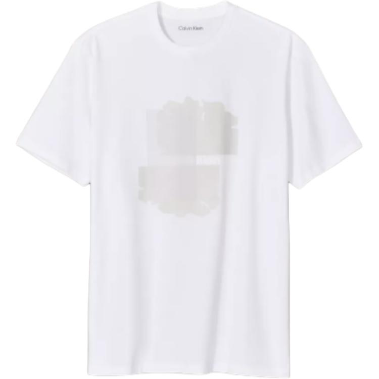 

Calvin Klein Floral Logo Pattern Crew Neck Short Sleeve T-Shirt Men Tops Bright-White 40BM857-110 S