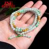 Natural Myanmar Jadeite 5.5mm Jade Bead Necklace Glutinous Ice Jade Bracelet Sweater Chain Women's Three-Ring Bracelet