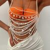 Holiday Style Starfish Scallop Pendant Waist Necklace Sexy Bikini Pearl Braided Body Necklace