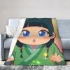 Kawaii Maomao Cartoon Blankets Fleece All Season Multi-function Lightweight Throw Blankets for Bed Outdoor Bedspread