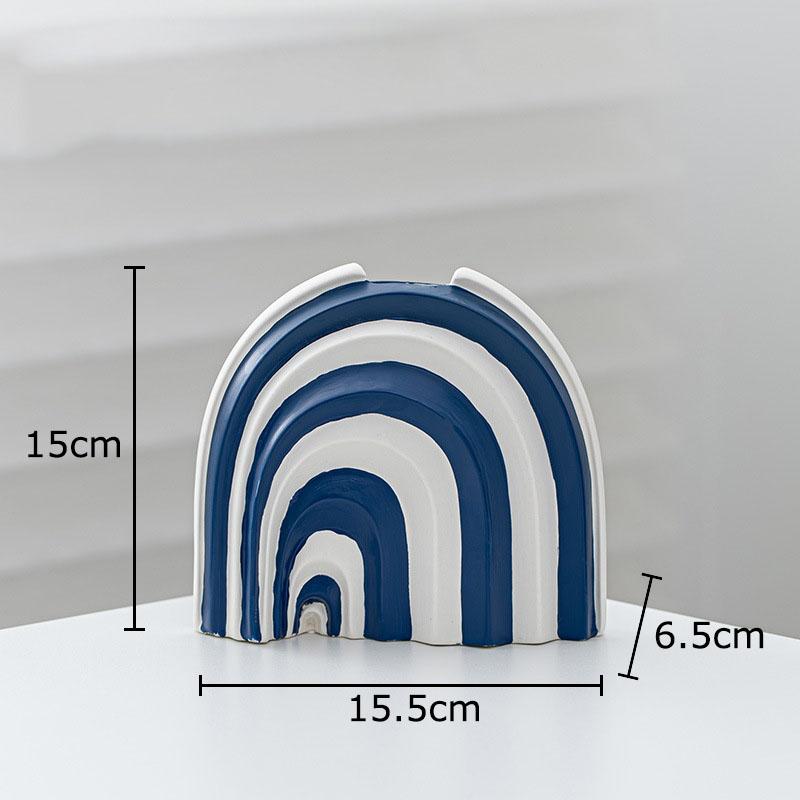 

Blue and White Stripes Ceramic Vase Desk Decoration Artificial Flower Decorative Flower Arrangement Vases Room Aesthetic Decor