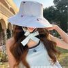 Lace Summer Sun Hat Ribbon Embroidered Cherry Bucket Hat Fashion Sunscreen Visor Cap  Travel