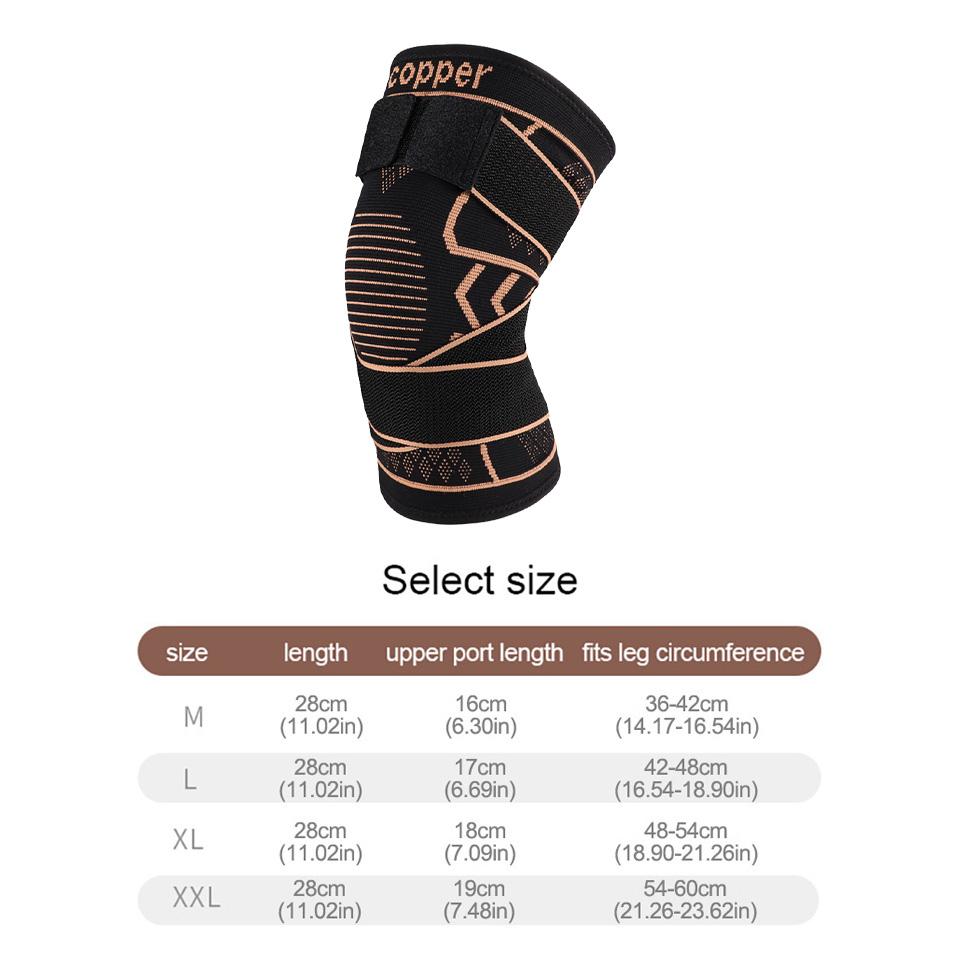 1Pcs Knee Support Knitted Nylon Copper Ion X-Type Stable Patella Compression Straps Ligament Strain Knee Pads Men Women